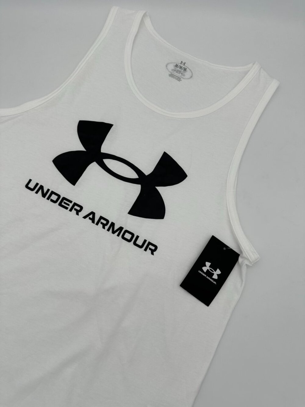 Under Armour Men's Sportstyle UA Logo Sleeveless Tank Top, Size Medium, White